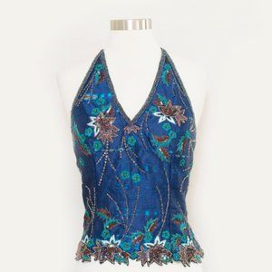 Lillie Rubin Vintage Silk Embroidered Corset M